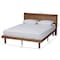 Baxton Studio Decker MidCentury  Walnut Brown Finished Wood Full Size Platform Bed with Charging Station 217-11893-ZORO - alternate 2